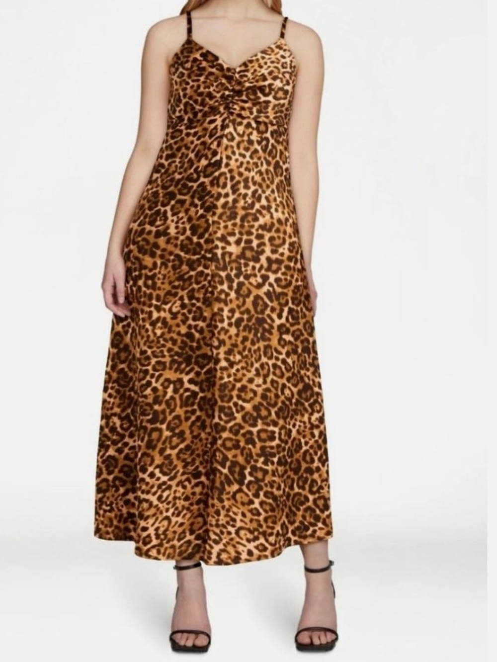 Sifia Jeans Women Ladied Leopard Print  Slip Dress - Brown & Black